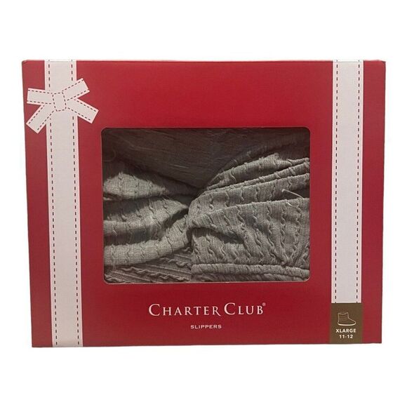 Charter Club Womens Slouch Boot Slippers Boxed Quiet Gray Extra Large New - Picture 2 of 8